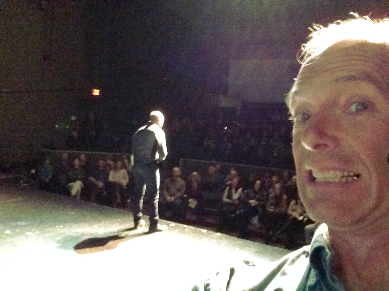 A selfie from the stage creates a ruckus.