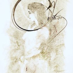 "Oblivion", monotype, ink by Tim Holmes