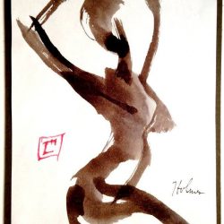 "Dancer Pose", inks by Tim Holmes