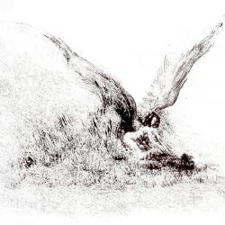 “Angel Hunt”, monotype by Tim Holmes